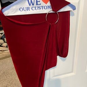 Elegant Red Top with Ring Detail